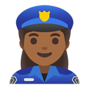 Emoji 👮🏾‍♀️ Poliziotta: Carnagione Abbastanza Scura su Google Android 11.0 December 2020 Feature Drop.