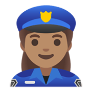 👮🏽‍♀️ Emoji Polizistin: mittlere Hautfarbe Google Android 11.0 December 2020 Feature Drop.