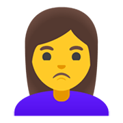 Emoji 🙎‍♀️ Donna Imbronciata su Google Android 11.0 December 2020 Feature Drop.