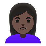 🙎🏿‍♀️ Emoji Mujer Haciendo Pucheros: Tono De Piel Oscuro en Google Android 11.0 December 2020 Feature Drop.