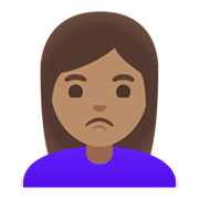 🙎🏽‍♀️ Emoji Mujer Haciendo Pucheros: Tono De Piel Medio en Google Android 11.0 December 2020 Feature Drop.