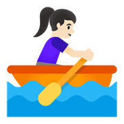 🚣🏻‍♀️ Emoji Frau im Ruderboot: helle Hautfarbe Google Android 11.0 December 2020 Feature Drop.