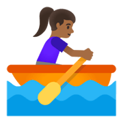 🚣🏾‍♀️ Emoji Mujer Remando En Un Bote: Tono De Piel Oscuro Medio en Google Android 11.0 December 2020 Feature Drop.