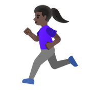 🏃🏿‍♀️ Emoji Mujer Corriendo: Tono De Piel Oscuro en Google Android 11.0 December 2020 Feature Drop.