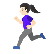 🏃🏻‍♀️ Emoji Mujer Corriendo: Tono De Piel Claro en Google Android 11.0 December 2020 Feature Drop.