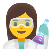 Emoji 👩‍🔬 Scienziata su Google Android 11.0 December 2020 Feature Drop.
