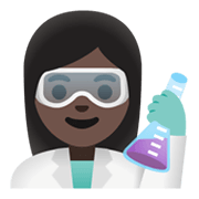 👩🏿‍🔬 Emoji Cientista Mulher: Pele Escura na Google Android 11.0 December 2020 Feature Drop.