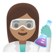 👩🏽‍🔬 Emoji Cientista Mulher: Pele Morena na Google Android 11.0 December 2020 Feature Drop.