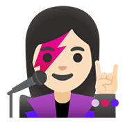 👩🏻‍🎤 Emoji Sängerin: helle Hautfarbe Google Android 11.0 December 2020 Feature Drop.