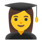 Emoji 👩‍🎓 Studentessa su Google Android 11.0 December 2020 Feature Drop.