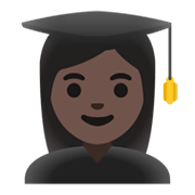 Émoji 👩🏿‍🎓 étudiante : Peau Foncée sur Google Android 11.0 December 2020 Feature Drop.