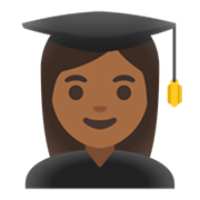Emoji 👩🏾‍🎓 Studentessa: Carnagione Abbastanza Scura su Google Android 11.0 December 2020 Feature Drop.