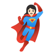 Émoji 🦸🏻‍♀️ Super-héroïne : Peau Claire sur Google Android 11.0 December 2020 Feature Drop.