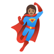 🦸🏽‍♀️ Emoji Super-heroína: Pele Morena na Google Android 11.0 December 2020 Feature Drop.