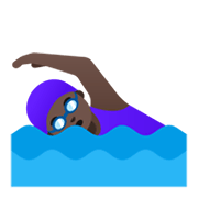 🏊🏿‍♀️ Emoji Mujer Nadando: Tono De Piel Oscuro en Google Android 11.0 December 2020 Feature Drop.
