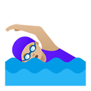 🏊🏼‍♀️ Emoji Mujer Nadando: Tono De Piel Claro Medio en Google Android 11.0 December 2020 Feature Drop.