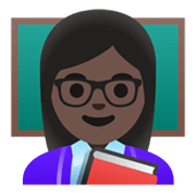 👩🏿‍🏫 Emoji Professora: Pele Escura na Google Android 11.0 December 2020 Feature Drop.