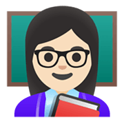 Émoji 👩🏻‍🏫 Enseignante : Peau Claire sur Google Android 11.0 December 2020 Feature Drop.
