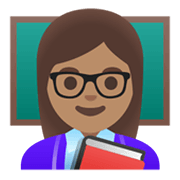 Emoji 👩🏽‍🏫 Professoressa: Carnagione Olivastra su Google Android 11.0 December 2020 Feature Drop.