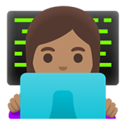👩🏽‍💻 Emoji Tecnóloga: Tono De Piel Medio en Google Android 11.0 December 2020 Feature Drop.