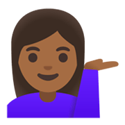 💁🏾‍♀️ Emoji Infoschalter-Mitarbeiterin: mitteldunkle Hautfarbe Google Android 11.0 December 2020 Feature Drop.