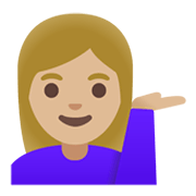 Emoji 💁🏼‍♀️ Donna Con Suggerimento: Carnagione Abbastanza Chiara su Google Android 11.0 December 2020 Feature Drop.