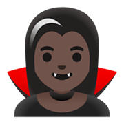 Émoji 🧛🏿‍♀️ Vampire Femme : Peau Foncée sur Google Android 11.0 December 2020 Feature Drop.