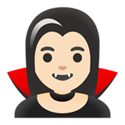 Émoji 🧛🏻‍♀️ Vampire Femme : Peau Claire sur Google Android 11.0 December 2020 Feature Drop.