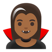 Emoji 🧛🏾‍♀️ Vampira: Carnagione Abbastanza Scura su Google Android 11.0 December 2020 Feature Drop.