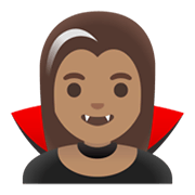 Emoji 🧛🏽‍♀️ Vampira: Carnagione Olivastra su Google Android 11.0 December 2020 Feature Drop.