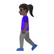 🚶🏿‍♀️ Emoji Mujer Caminando: Tono De Piel Oscuro en Google Android 11.0 December 2020 Feature Drop.