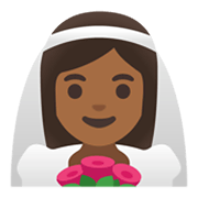 👰🏾‍♀️ Emoji Mulher de véu: Pele Morena Escura na Google Android 11.0 December 2020 Feature Drop.