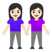 👭🏻 Emoji händchenhaltende Frauen: helle Hautfarbe Google Android 11.0 December 2020 Feature Drop.