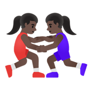 🤼🏿‍♀️ Emoji Mujeres Luchando, Tono De Piel Oscuro en Google Android 11.0 December 2020 Feature Drop.
