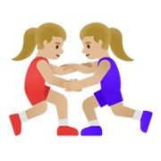 🤼🏼‍♀️ Emoji Mujeres Luchando, Tono De Piel Claro Medio en Google Android 11.0 December 2020 Feature Drop.