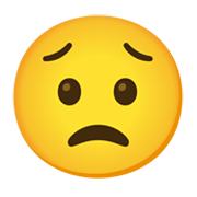 😟 Emoji Rosto Preocupado na Google Android 11.0 December 2020 Feature Drop.