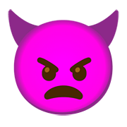 👿 Emoji wütendes Gesicht mit Hörnern Google Android 11.0.