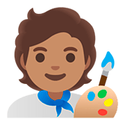 Emoji 🧑🏽‍🎨 Artista: Carnagione Olivastra su Google Android 11.0.