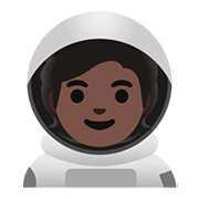 🧑🏿‍🚀 Emoji Astronaut(in): dunkle Hautfarbe Google Android 11.0.