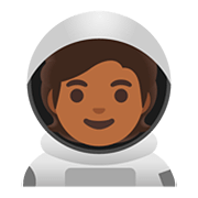 🧑🏾‍🚀 Emoji Astronauta: Tono De Piel Oscuro Medio en Google Android 11.0.