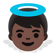 Émoji 👼🏿 Bébé Ange : Peau Foncée sur Google Android 11.0.