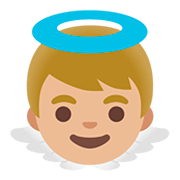 Émoji 👼🏼 Bébé Ange : Peau Moyennement Claire sur Google Android 11.0.