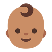 👶🏽 Emoji Bebé: Tono De Piel Medio en Google Android 11.0.