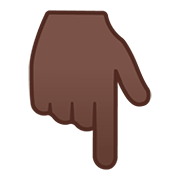 👇🏿 Emoji Dorso Da Mão Com Dedo Indicador Apontando Para Baixo: Pele Escura na Google Android 11.0.