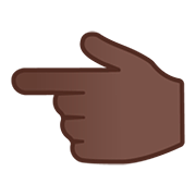 👈🏿 Emoji Dorso De Mano Con índice A La Izquierda: Tono De Piel Oscuro en Google Android 11.0.