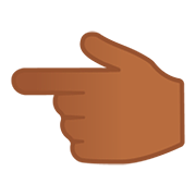 👈🏾 Emoji nach links weisender Zeigefinger: mitteldunkle Hautfarbe Google Android 11.0.