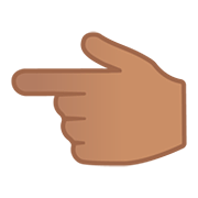 👈🏽 Emoji nach links weisender Zeigefinger: mittlere Hautfarbe Google Android 11.0.