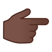 👉🏿 Emoji nach rechts weisender Zeigefinger: dunkle Hautfarbe Google Android 11.0.