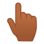 👆🏾 Emoji Dorso Da Mão Com Dedo Indicador Apontando Para Cima: Pele Morena Escura na Google Android 11.0.