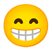 😁 Emoji Rosto Contente Com Olhos Sorridentes na Google Android 11.0.